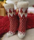 Håndstrikkede ullsokker med julenisser str. 38–39 thumbnail