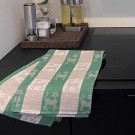 Kjøkkenhåndkle med kattemotiv - grønn, 50×70 cm thumbnail