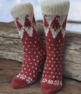 Håndstrikkede ullsokker str. 39–40 med julemotiv thumbnail
