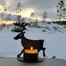 Telysholder med reinsdyrmotiv - svart, 11 cm thumbnail