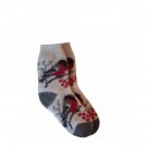 Ullsokker med dompapmotiv str. 37–39, hvit thumbnail