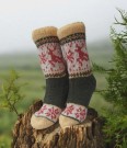 Håndstrikkede ullsokker med reinsdyrmotiv str. 40–41 thumbnail