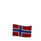 Magnet Norsk flagg i tre 5,5×3,5 cm thumbnail