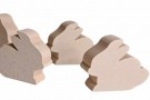 Påskeharer i tre 5 stk, beige  thumbnail