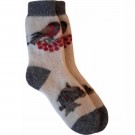 Ullsokker med dompapmotiv str. 37–39 thumbnail