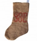 Julestrømpe i jute God Jul 17 x 43 cm thumbnail