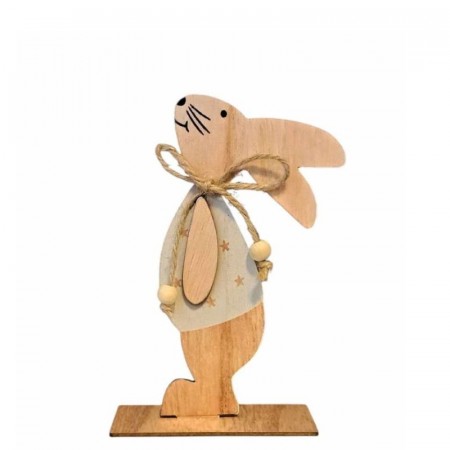 Påskehare i tre 15 cm, beige