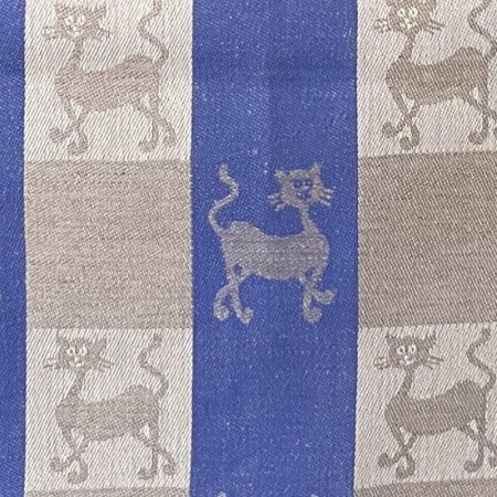 Kjøkkenhåndkle med kattemotiv - blå, 50×70 cm