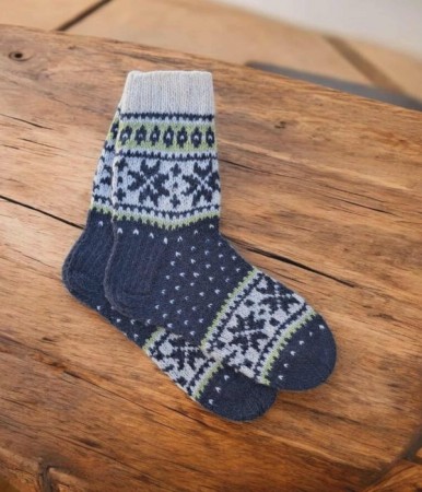 Håndstrikkede ullsokker herre str. 45–46