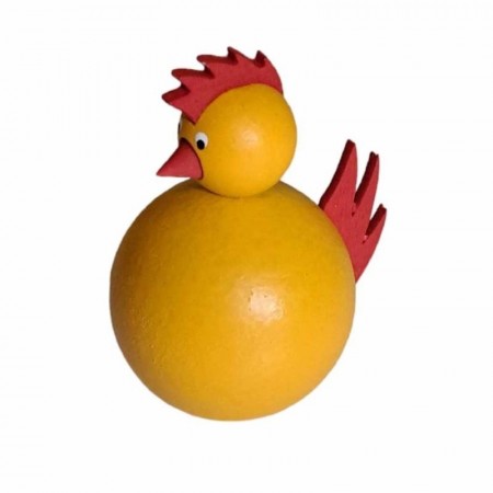 Påskekylling i tre gul 7,5 cm
