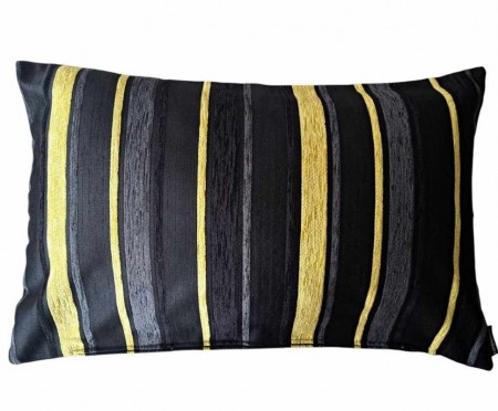 Stripete putetrekk svart og gul, 35×55 cm