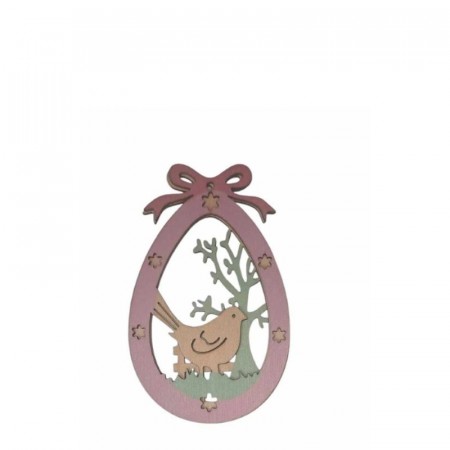 Påskeegg i tre 11 cm, rosa