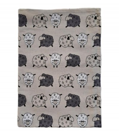 Kjøkkenhåndkle med sauemotiv - lin og bomull, 50×70 cm