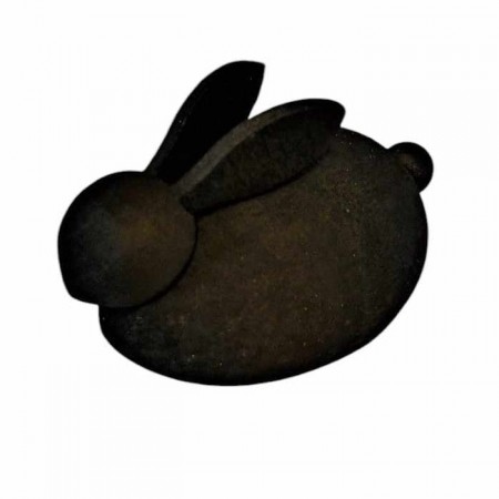 Påskehare i tre svart 7×5 cm