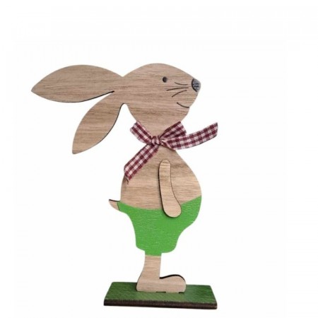 Påskehare i tre 15 cm, grønn