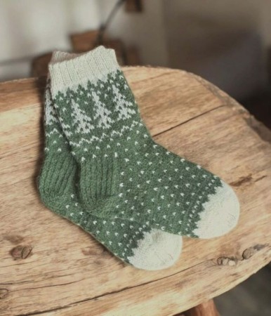 Håndstrikkede ullsokker herre str. 41–42