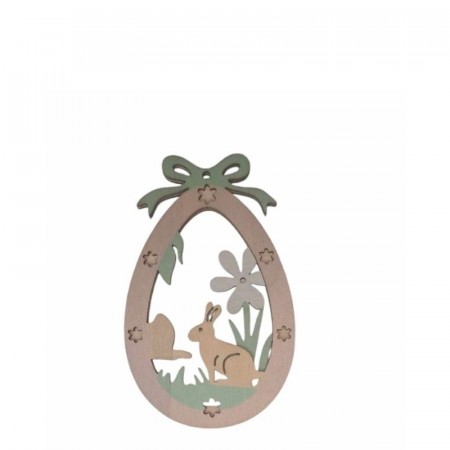 Påskeegg i tre 11 cm, lys rosa