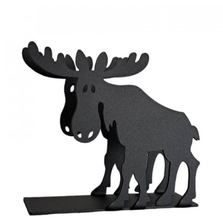 Serviettholder i smijern - elgmotiv, svart